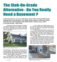 Legalett Technical Article: The Slab-on-Grade Alternative - Do You Really Need a Basement?
